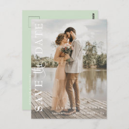 Romantisch script | Kalligrafie Bewaar de datum Briefkaart