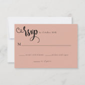 Romantisch script | Kalligrafie bruiloft RSVP Kaartje (Voorkant)