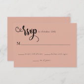 Romantisch script | Kalligrafie bruiloft RSVP Kaartje (Voorkant / Achterkant)
