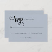 Romantisch script | Kalligrafie bruiloft RSVP Kaartje (Voorkant / Achterkant)