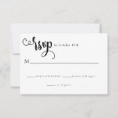 Romantisch script | Kalligrafie bruiloft RSVP Kaartje (Voorkant)