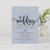 Romantisch script | Kalligrafie bruiloft uitnodigi Kaart (Staand voorkant)