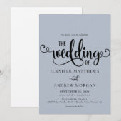 Romantisch script | Kalligrafie bruiloft uitnodigi Kaart (Voorkant / Achterkant)