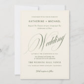 Romantisch Script Kalligrafie & Details QRcode Huw Kaart (Voorkant)