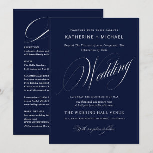 Romantisch Script Kalligrafie & Details QRcode Huw Kaart