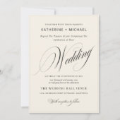 Romantisch Script Kalligrafie & Details QRcode Huw Kaart (Voorkant)