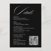 Romantisch Script Kalligrafie Details QRcode Huwel Informatiekaartje (Voorkant)