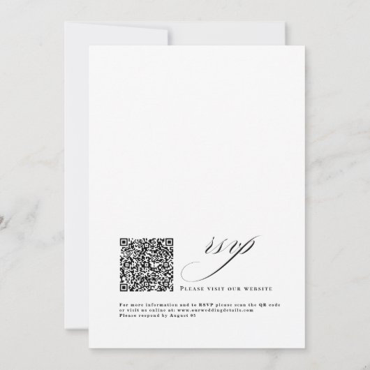 Romantisch Script Kalligrafie Eenvoudige & Chic br Kaart (Achterkant)