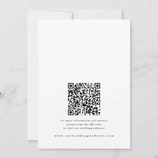 Romantisch Script Kalligrafie QR code Trouwen Save The Date (Achterkant)