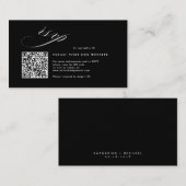 Romantisch Script Kalligrafie QR Code Wedding RSVP Informatiekaartje (Voorkant / Achterkant)