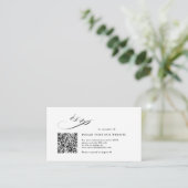 Romantisch Script Kalligrafie QR Code Wedding RSVP Informatiekaartje (Staand voorkant)