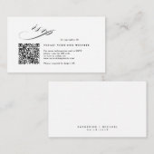 Romantisch Script Kalligrafie QR Code Wedding RSVP Informatiekaartje (Voorkant / Achterkant)