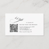 Romantisch Script Kalligrafie QR Code Wedding RSVP Informatiekaartje (Voorkant)