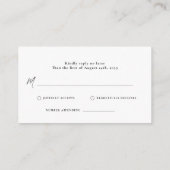 Romantisch Script Kalligrafie QR Code Wedding RSVP Informatiekaartje (Achterkant)