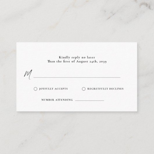 Romantisch Script Kalligrafie QR Code Wedding RSVP Informatiekaartje (Achterkant)