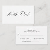 Romantisch Script Kalligrafie QR Code Wedding RSVP Informatiekaartje (Voorkant / Achterkant)