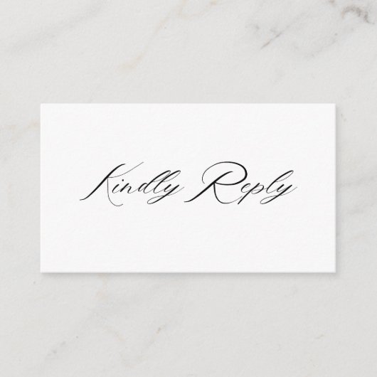 Romantisch Script Kalligrafie QR Code Wedding RSVP Informatiekaartje (Voorkant)