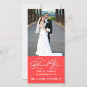 ROMANTISCH SCRIPT KORAAL BRUILOFT BEDANKT FOTOKAAR (Voorkant)