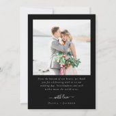 Romantisch script Meerdere foto's bruiloft Bedankkaart (Achterkant)