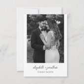 Romantisch script minimalistische bruiloft bedankk bedankkaart (Voorkant)