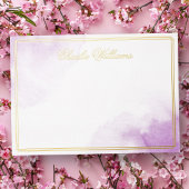 Romantisch script paarse waterverf folie notecard folie uitnodiging