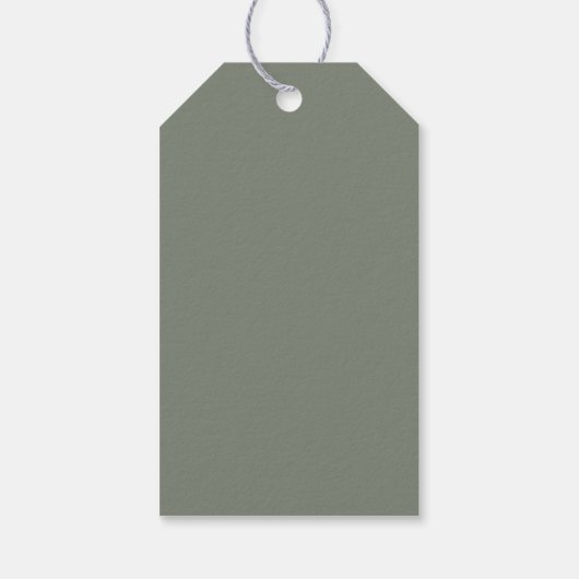 Romantisch script sagegroene Dankjewel Bruiloft Cadeaulabel (Achterkant)