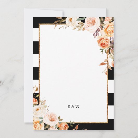 Romantisch script Terracotta Floral Wedding Kaart (Achterkant)