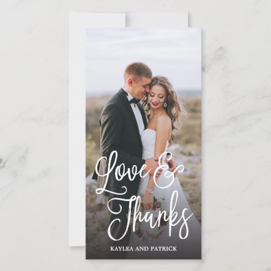 Romantisch Script Trouwen Bedankt Fotokaart (Voorkant)