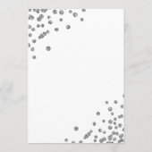 Romantisch Script Trouwen Confetti Silver Menu (Achterkant)