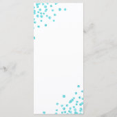 Romantisch Script Trouwen Confetti Turquoise Menu (Achterkant)