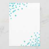 Romantisch Script Trouwen Confetti Turquoise Menu (Achterkant)
