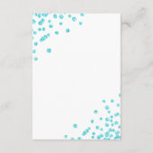 Romantisch Script Turquoise Confetti Wedding Detai Informatiekaartje (Achterkant)