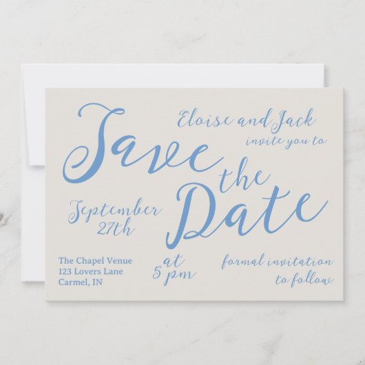 Romantisch Script Wedding Save the Date Kaart (Voorkant)