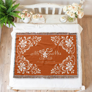 Romantisch Shabby Chic Verbrand Sinaasappel Mr & M Deken