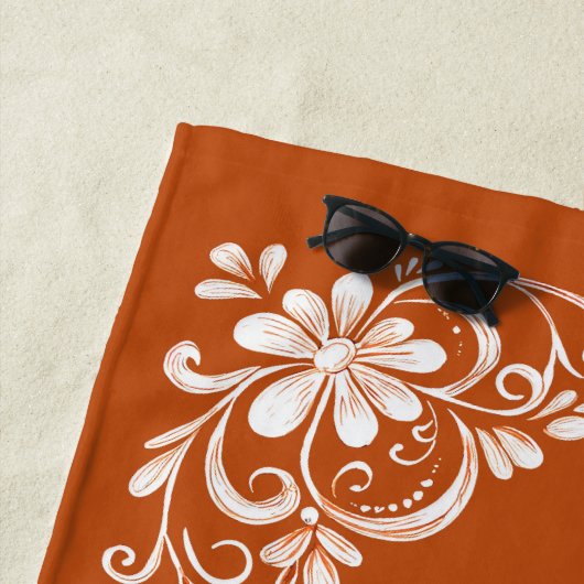 Romantisch Shabby Chic Verbrand Sinaasappel Mr. Mr Strandlaken (In situ)