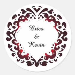 Romantisch Sierlijk Cirkelvormig Frame Ronde Sticker