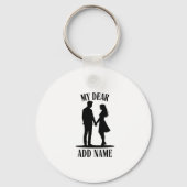 Romantisch silhouet duo met dramatische art vibe sleutelhanger (Achterkant)