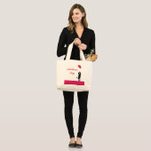 Romantisch silhouet liefhebbend koppel. Valentijns Grote Tote Bag (Voorkant (model))