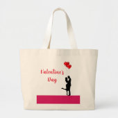 Romantisch silhouet liefhebbend koppel. Valentijns Grote Tote Bag (Voorkant)