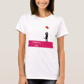 Romantisch silhouet liefhebbend koppel. Valentijns T-shirt (Voorkant)