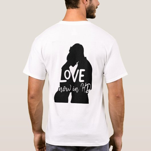 Romantisch Silhouet Love Design T-shirt (Achterkant)