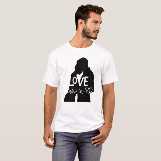 Romantisch Silhouet Love Design T-shirt (Voorkant volledig)