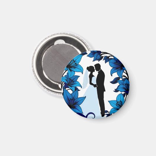 Romantisch silhouet van een echtpaar magneet (Voorkant / Achterkant)