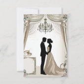 💍 Romantisch Silhouet van Stel met Bloemenkader � Kaart (Voorkant)