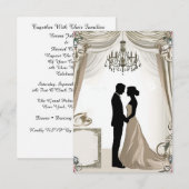 💍 Romantisch Silhouet van Stel met Bloemenkader � Kaart (Voorkant / Achterkant)