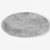 Romantisch Silver Sparkle Glitzy Vrijgezellenfeest Papieren Bordje (Gekanteld)