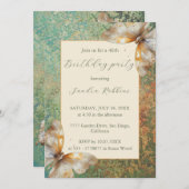 Romantisch sinaasappel en groene vlinders Verjaard Kaart (Voorkant / Achterkant)