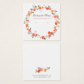 Romantisch Sinaasappel Floral Background Earning K Vierkante Visitekaartjes (Voorkant /achterkant)