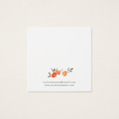 Romantisch Sinaasappel Floral Background Earning K Vierkante Visitekaartjes (Achterkant)