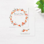 Romantisch Sinaasappel Floral Background Earning K Vierkante Visitekaartjes (Bureau)